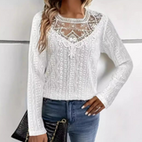 Lace Detail Blouse  Textured Long Sleeve Design - Product detail 8