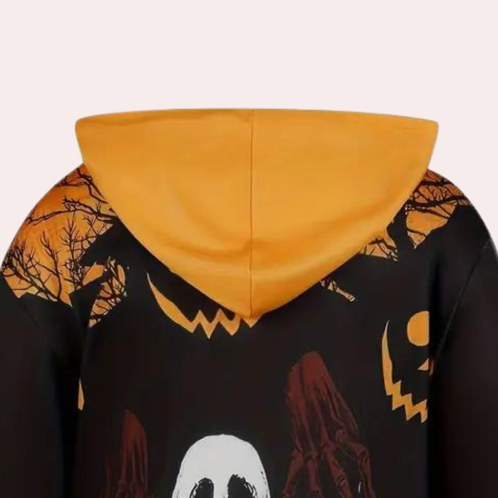 Halloween Hoodie Dress  Ghost  Pumpkin Print Design - Product detail 5