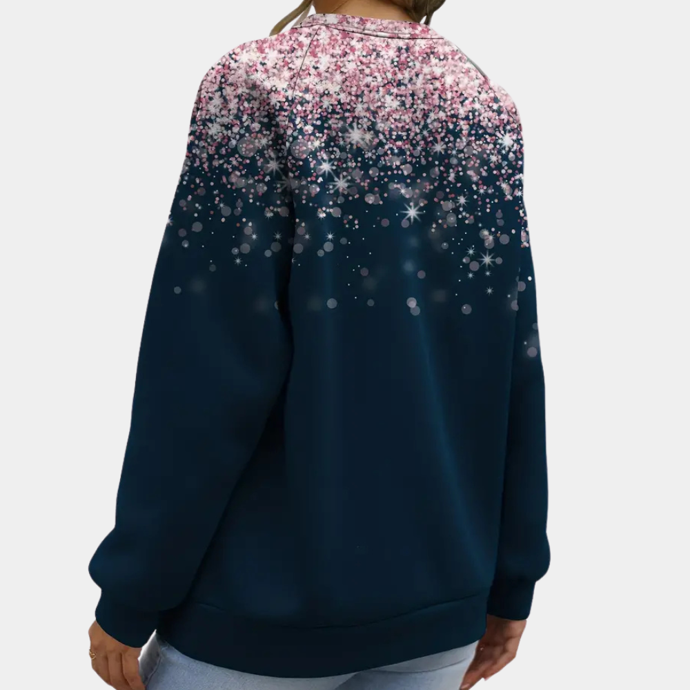 Starry Night Womens Blouse  Pink Glitter Gradient Pattern - Product detail 4