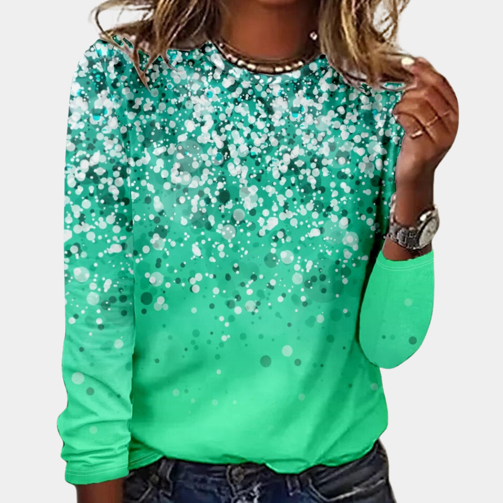 Starry Night Womens Blouse  Pink Glitter Gradient Pattern - Product detail 9