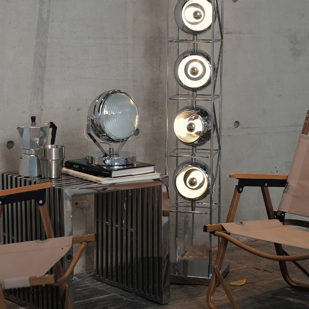 Industrial Table Lamp  Chrome Glass Metal Design - Product detail 5