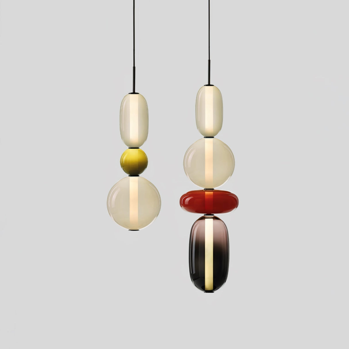 Modern Glass Pendant Light  Stacked Geometric Shapes - Product detail 37