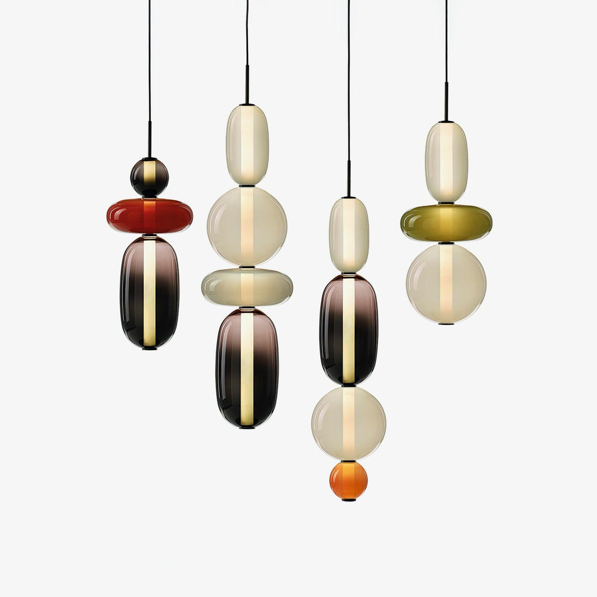 Modern Glass Pendant Light  Stacked Geometric Shapes - Product detail 42