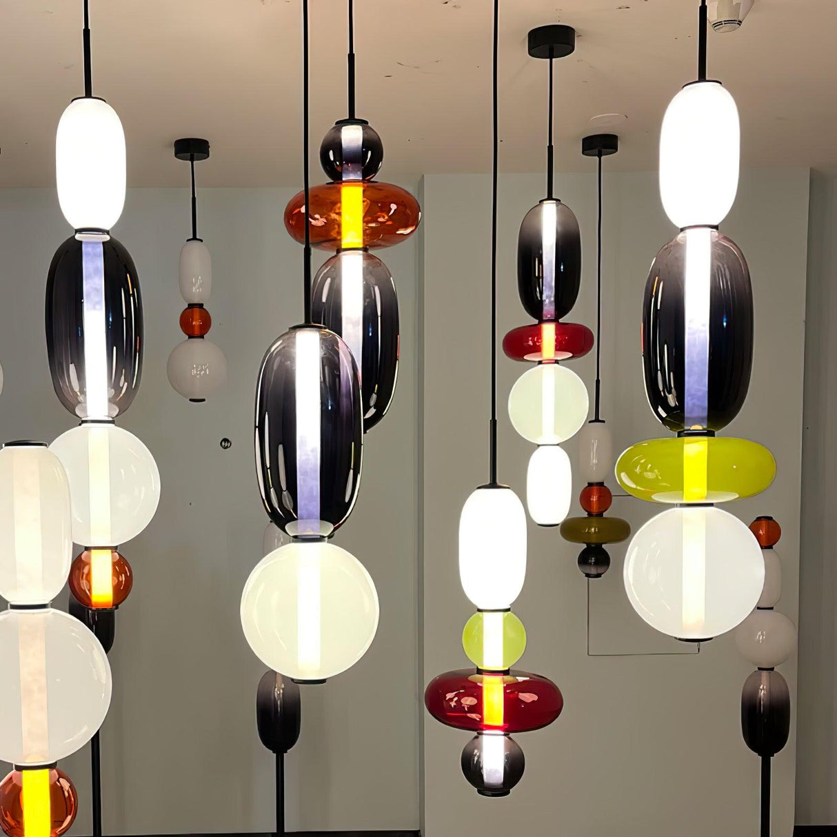 Modern Glass Pendant Light  Stacked Geometric Shapes - Product detail 19