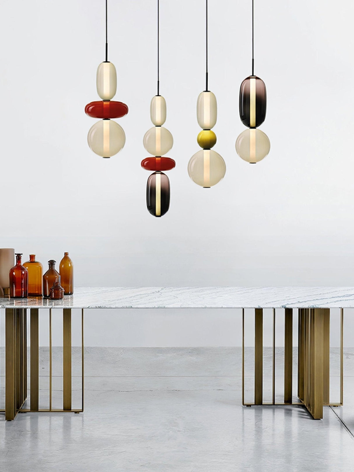 Modern Glass Pendant Light  Stacked Geometric Shapes - Product detail 22