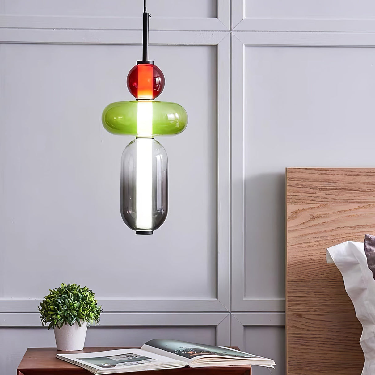 Modern Glass Pendant Light  Stacked Geometric Shapes - Product detail 5