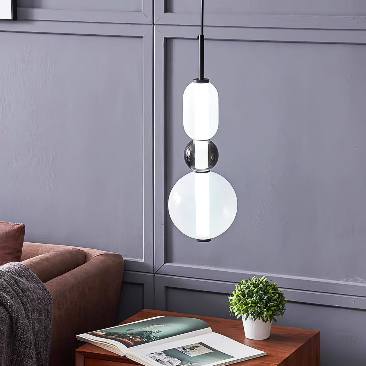 Modern Glass Pendant Light  Stacked Geometric Shapes - Product detail 24