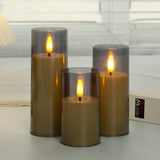 LED Flameless Candle Holders  Remote Control Glass Design Set - Product example