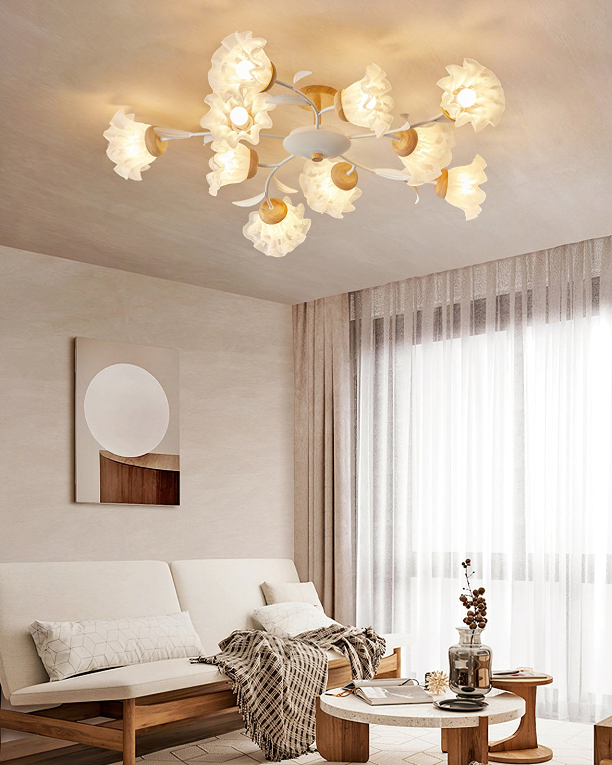 Floral Ceiling Light  White Petal Shade Design - Product detail 8