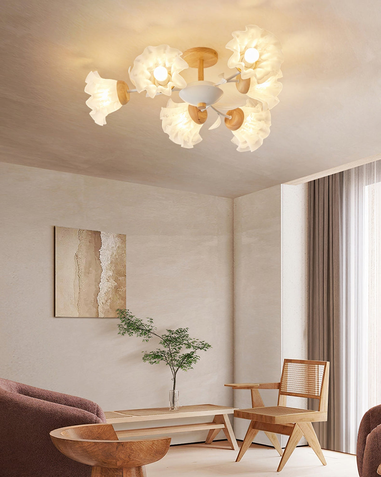 Floral Ceiling Light  White Petal Shade Design - Product detail 9