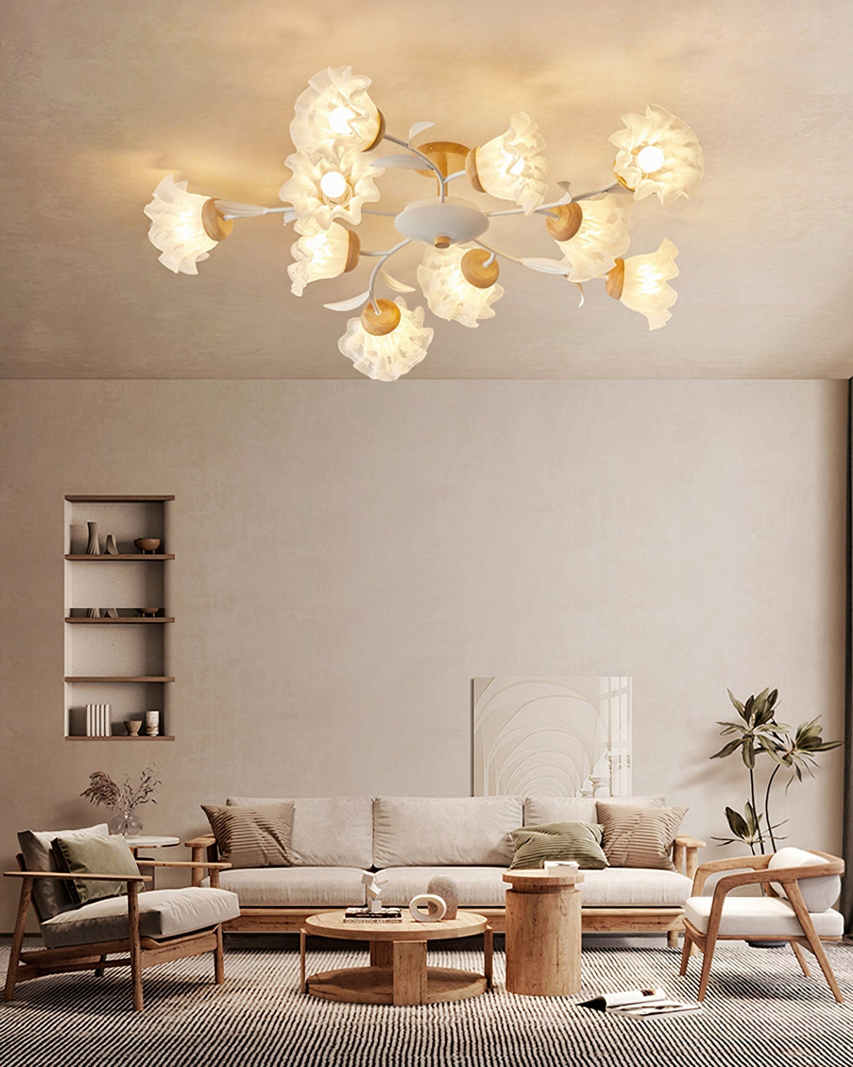 Floral Ceiling Light  White Petal Shade Design - Product detail 7