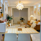 Modern Floral Pendant Light  Geometric Petal Design - Detailed view