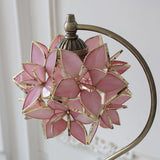 Pink Glass Table Lamp  Capiz Shell Design Metal Base - Product example