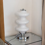 Modern Table Lamp  White Glass Shade Chrome Base - Product detail 4
