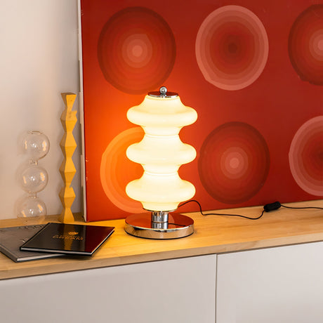 Modern Table Lamp  White Glass Shade Chrome Base - Product detail 16