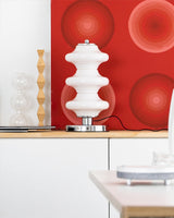 Modern Table Lamp  White Glass Shade Chrome Base - Product detail 7