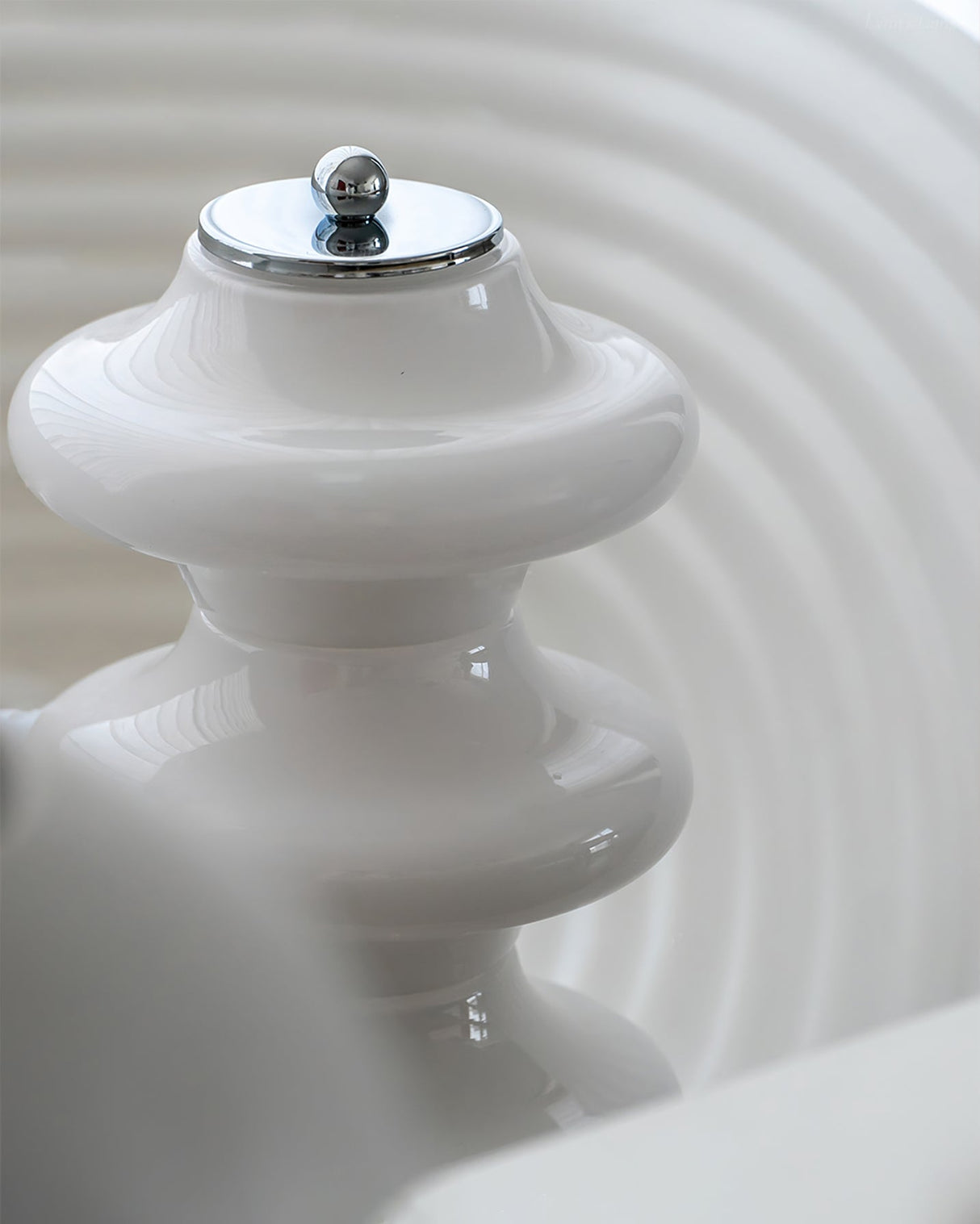 Modern Table Lamp  White Glass Shade Chrome Base - Product detail 6