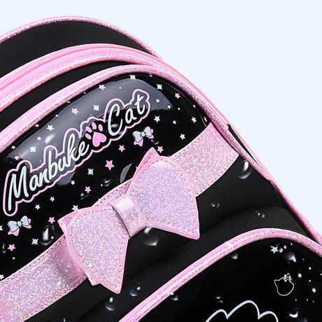 Kids Cat School Backpack  Pink Star Pattern With Pencil Case - Product detail 5