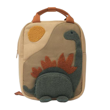 Kids Dinosaur Backpack  Embroidered Canvas Design - Product showcase