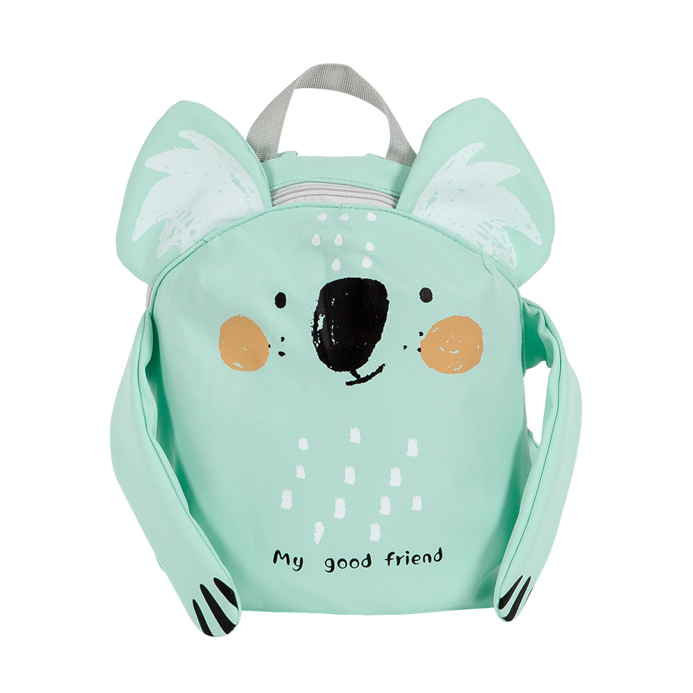 Kids Koala Backpack  Mint Green Canvas Design - Product showcase