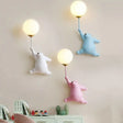 Kids Wall Lamp  Balloon Bear Design With Glowing Sphere - Product showcase