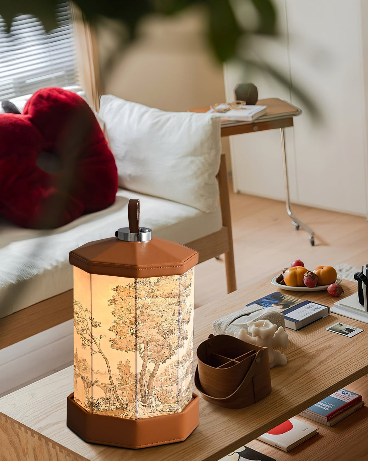 Portable Table Lamp  Battery Powered Vintage Scene Design - Product detail 8