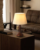 Traditional Table Lamp  Walnut Base With Pleated Shade - Product detail 6