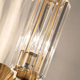 Art Deco Wall Sconce  Crystal Glass Cylinder With Brass Sunburst - Product detail 4