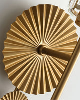 Art Deco Wall Sconce  Crystal Glass Cylinder With Brass Sunburst - Product detail 6