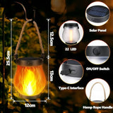 Solar Flame Lantern  Waterproof Flickering LED Outdoor Light - Product detail 7