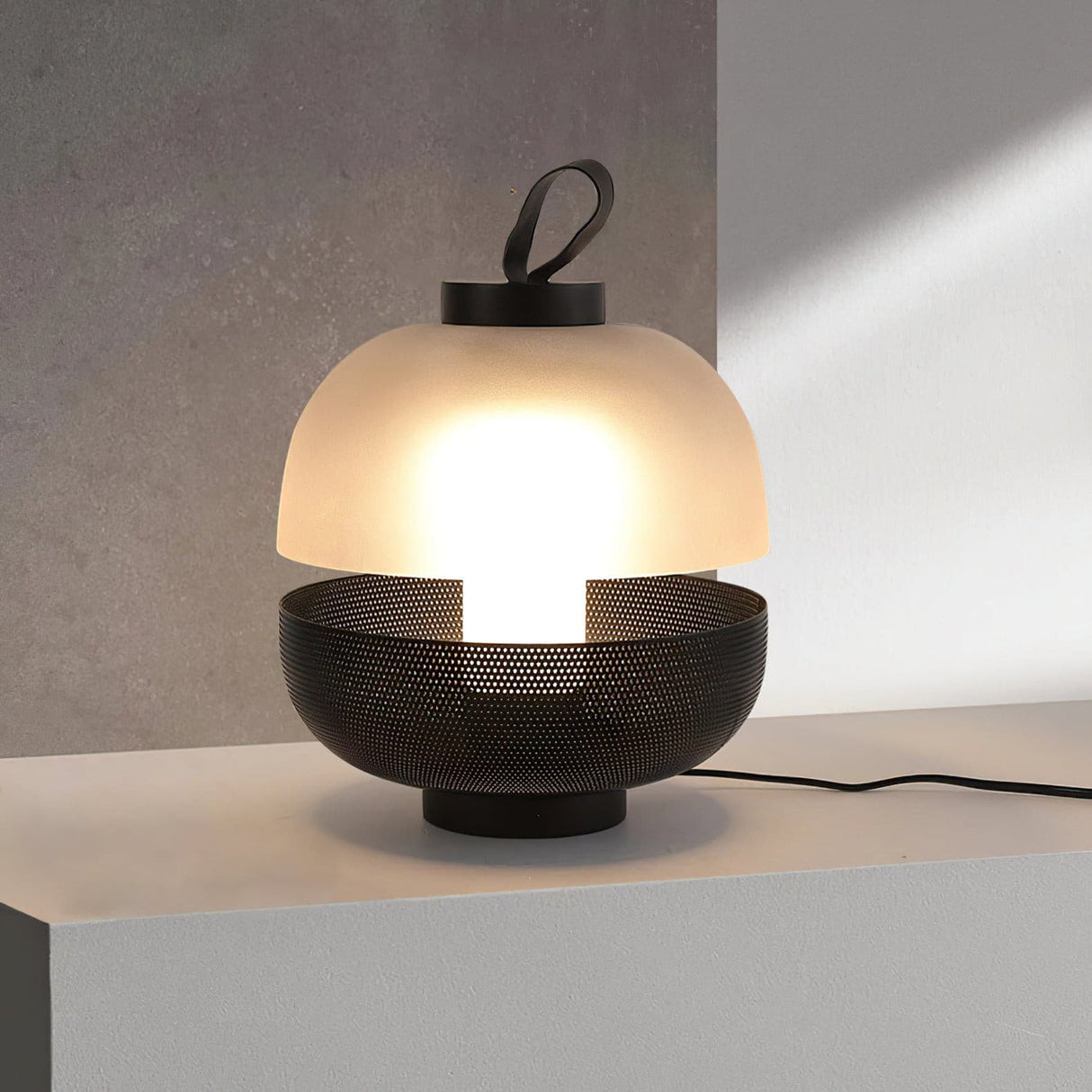 Modern Table Lamp  Mesh Metal and Frosted Glass Design - Product detail 9