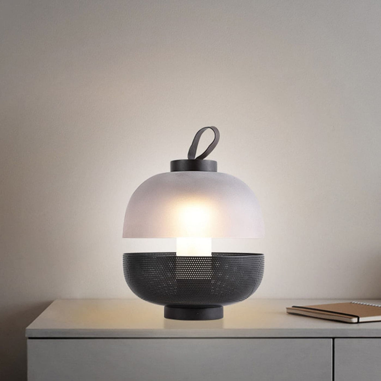 Modern Table Lamp  Mesh Metal and Frosted Glass Design - Product detail 15