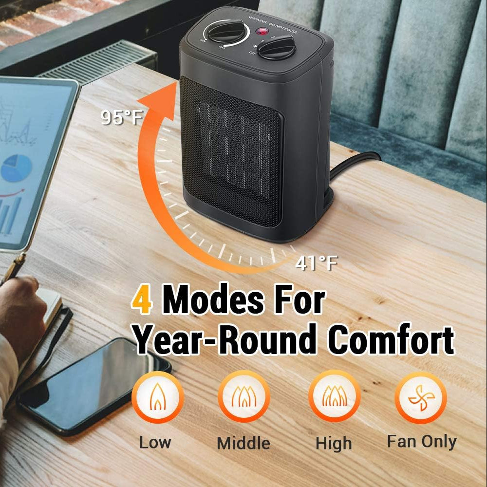 Portable Electric Space Heater  PTC Ceramic with Adjustable Thermostat - Product example