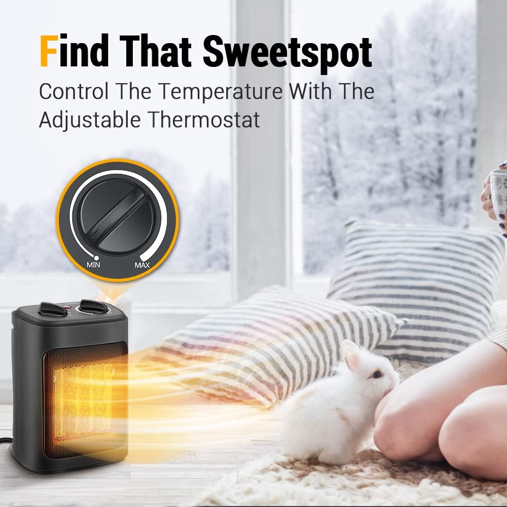 Portable Electric Space Heater  PTC Ceramic with Adjustable Thermostat - Product detail 4