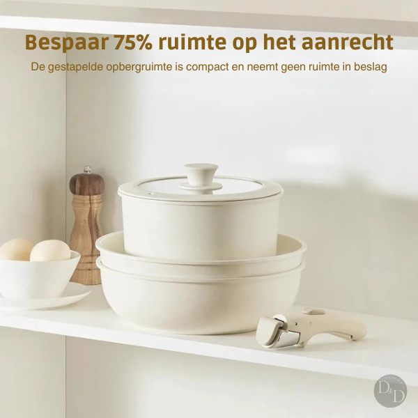 Non-Stick Ceramic Cookware Set  Space-Saving Stackable Design - Product detail 8