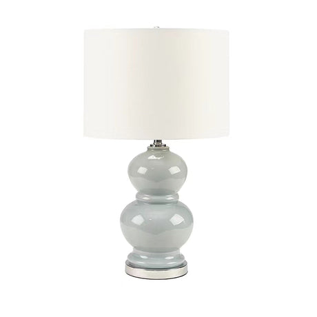 Ceramic Table Lamp  White Gourd Base with Linen Shade - Product detail 18