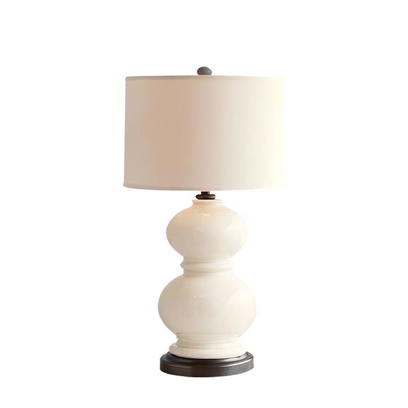 Ceramic Table Lamp  White Gourd Base with Linen Shade - Product detail 16