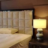 Ceramic Table Lamp  White Gourd Base with Linen Shade - Product detail 10