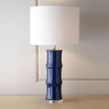 Ceramic Table Lamp  Navy Bamboo Design Base - Detailed view