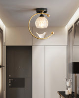 Modern Bird Ceiling Light  Brass Frame Glass Shade - Product detail 17