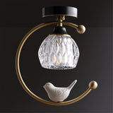 Modern Bird Ceiling Light  Brass Frame Glass Shade - Product detail 15