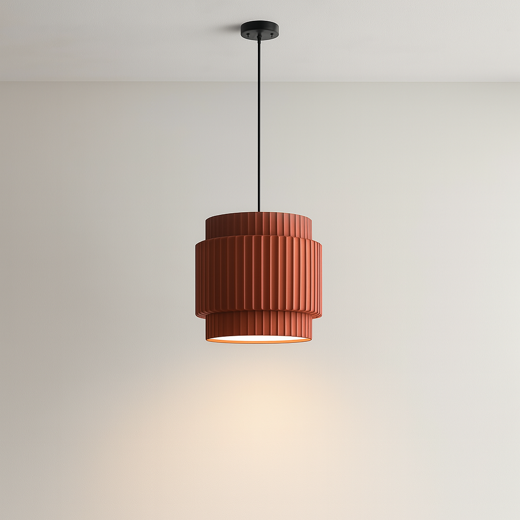 Modern Pendant Light  Ribbed Ceramic Shade Design - Product detail 6