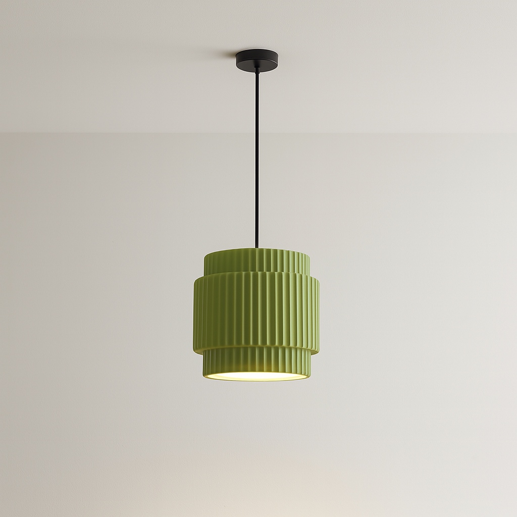 Modern Pendant Light  Ribbed Ceramic Shade Design - Product detail 7
