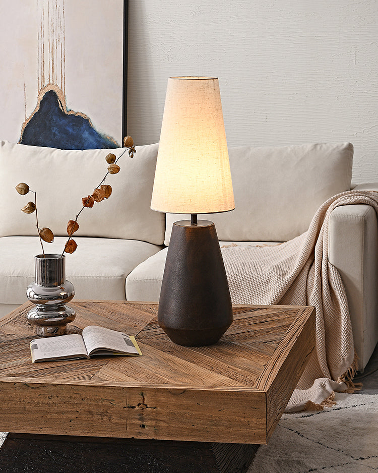 Ceramic Table Lamp  Tapered Base With Fabric Shade - Product example