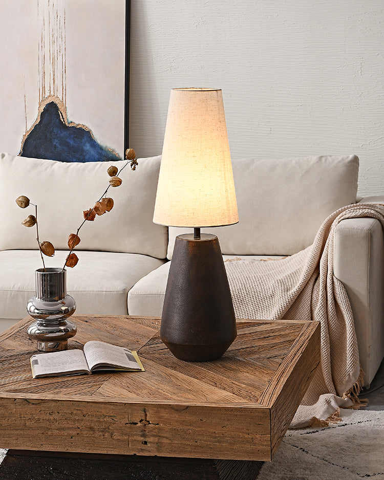 Ceramic Table Lamp  Tapered Base With Fabric Shade - Product detail 4