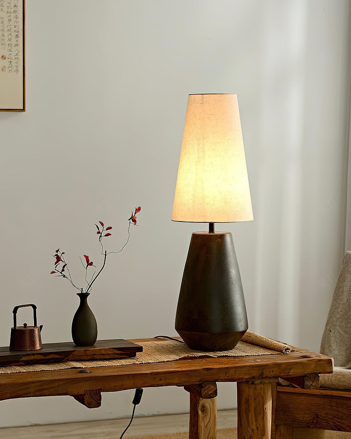 Ceramic Table Lamp  Tapered Base With Fabric Shade - Product detail 16