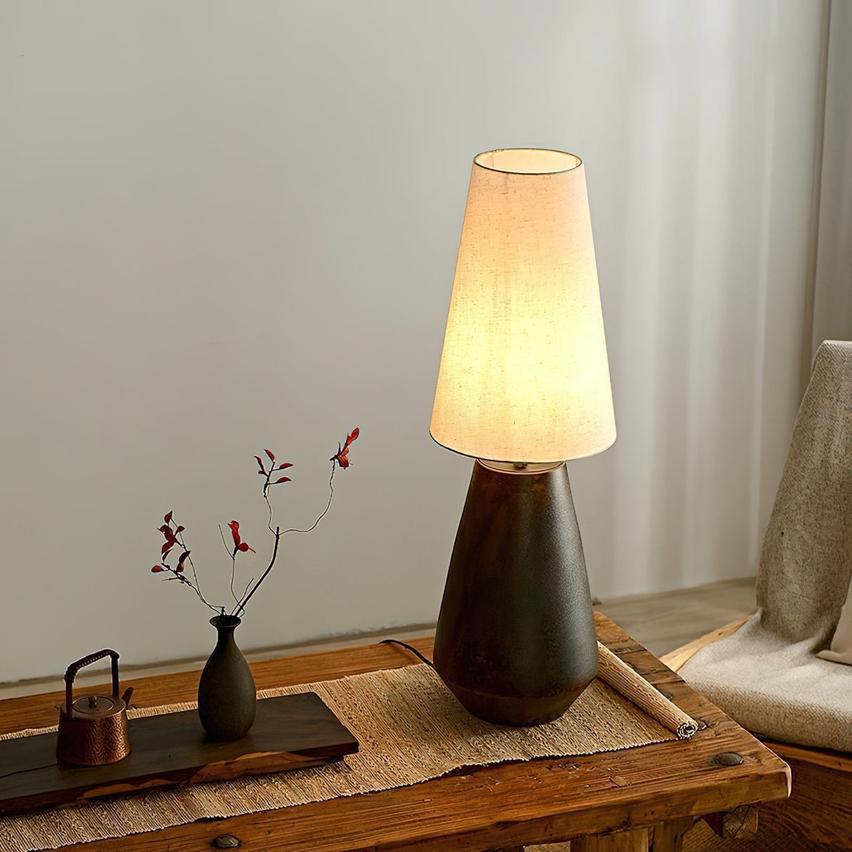 Ceramic Table Lamp  Tapered Base With Fabric Shade - Product detail 15