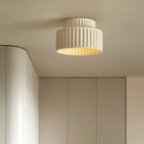 Ceramic Ceiling Light  Fluted White Minimalist Design - Detailed view