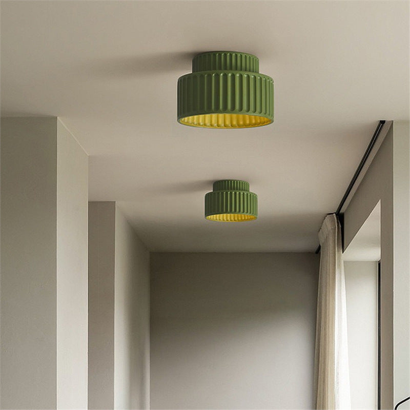 Ceramic Ceiling Light  Fluted White Minimalist Design - Product detail 4