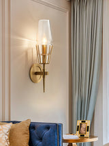 Modern Wall Sconce  Brass Frame Clear Glass Shade - Product detail 7